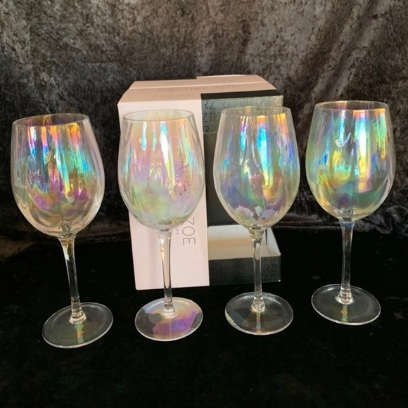 Rachel Zoe Dining Nwt Rachel Zoe Iridescent Wine Glasses 4 Poshmark